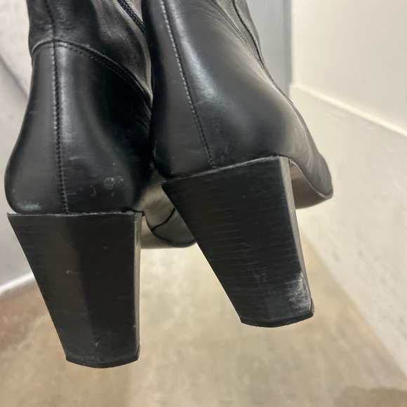 Genuine leather lace up square toe witchy whimsigoth heeled boots - Picture 5 of 10